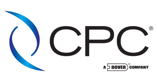 Logo von CPC mit einem stilisierten blauen Symbol und dem Text "A Dover Company".